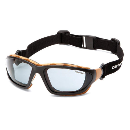 Pyramex Carhartt Carthage Shooting Glasses with Grey Anti-Fog Lens - Black and Tan Frame