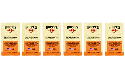 Hoppe's LBG6 Lead-B-Gone Cleaning Wipes, 6 Pack, pH Balanced with Aloe