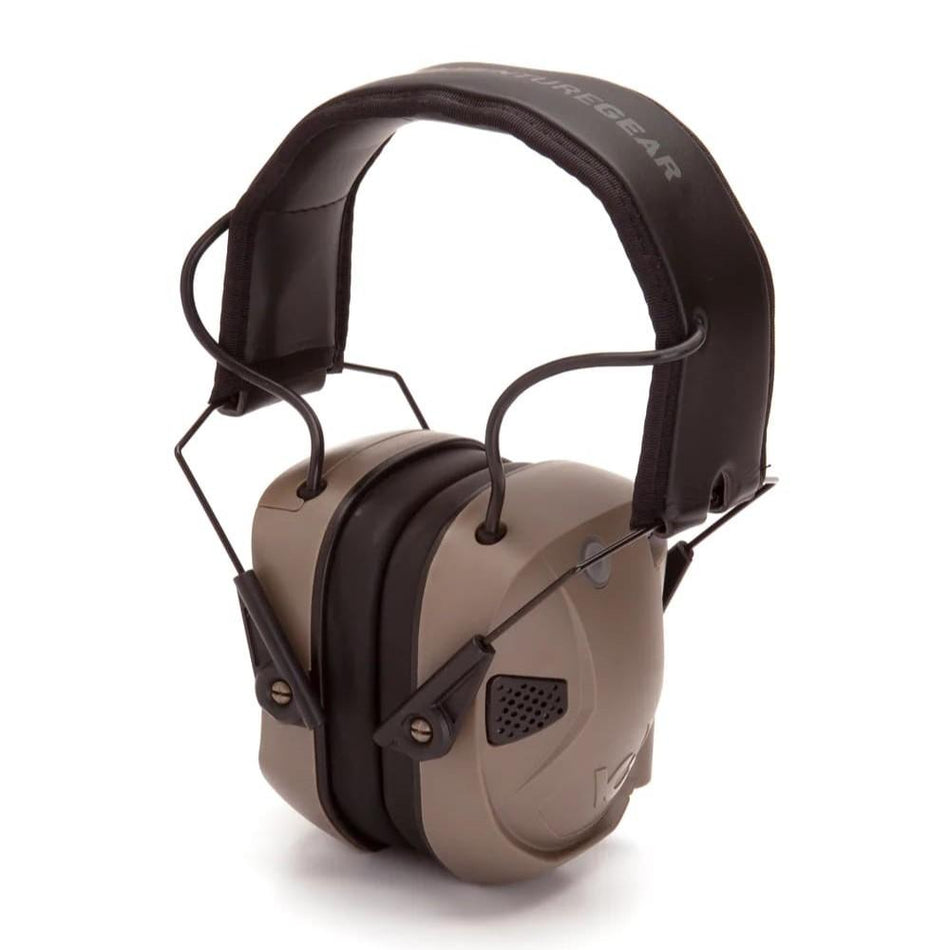 Pyramex Amp Bluetooth Electronic Ear Muff 26dB Tan with Aux Jack