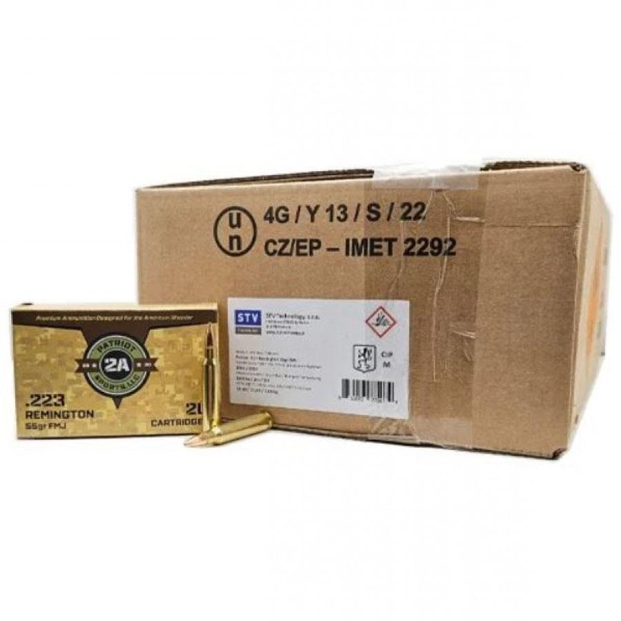 Patriot Sports .223 Remington Rifle Ammo  Full Metal Jacket FMJ 55 grain 