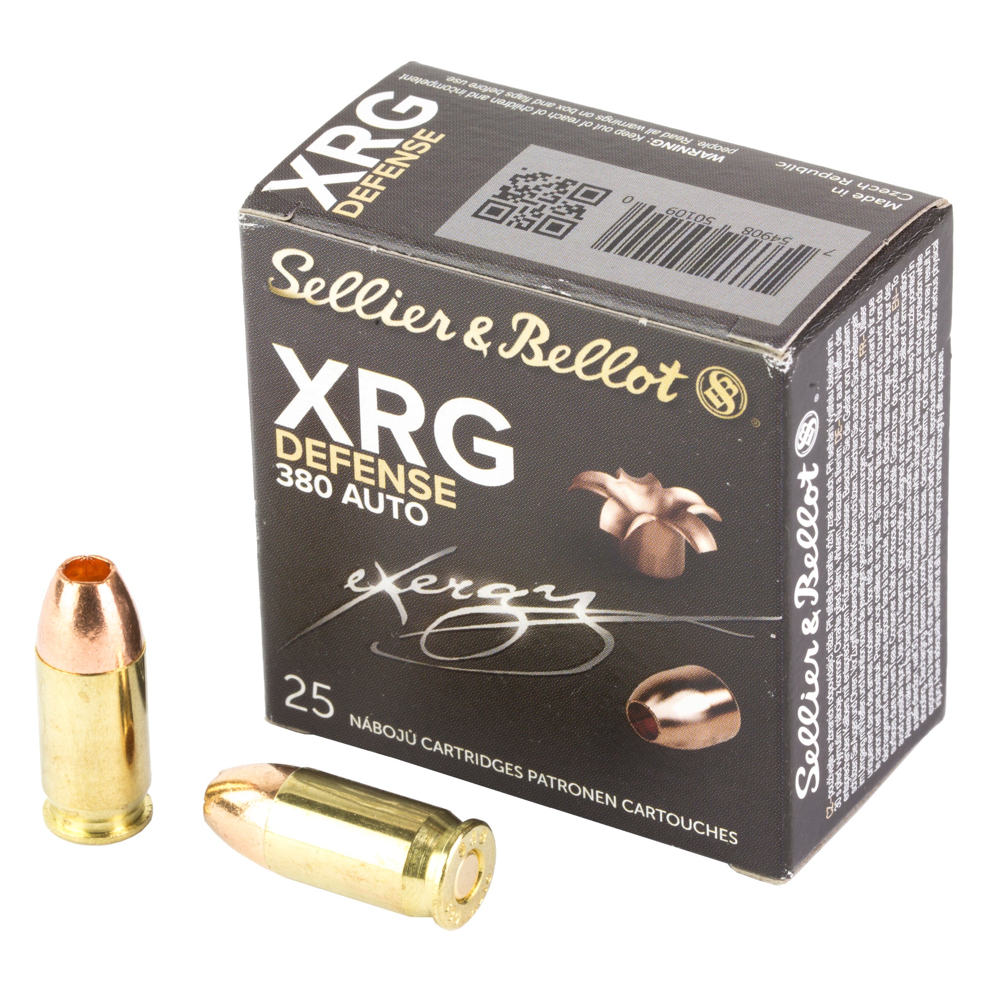 Sellier & Bellot (S&B) 380 ACP SB380XA XRG Solid Copper Hollow Point 77 Grain