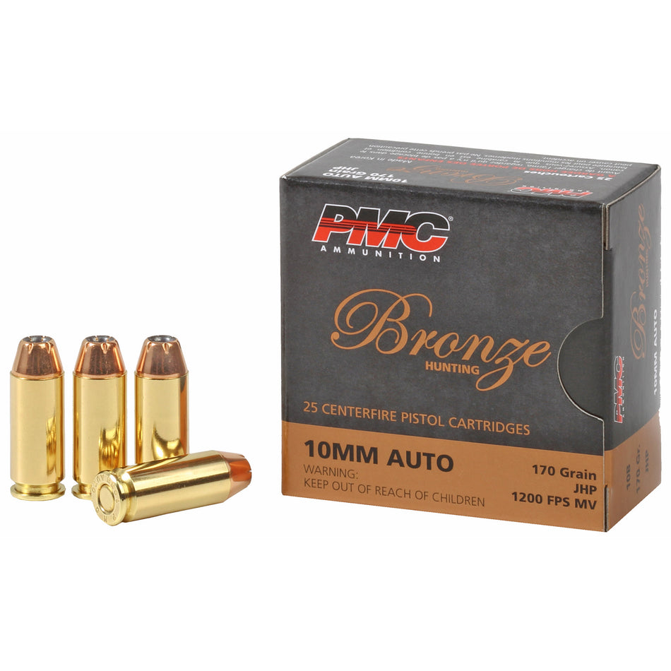 PMC 10mm Auto 10B Bronze Jacketed Hollow Point JHP 170 Grain