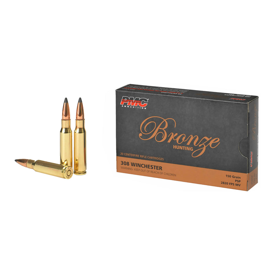 PMC .308 Win / 7.62x51mm 308SP Bronze Pointed Soft Point PSP 150 Grain