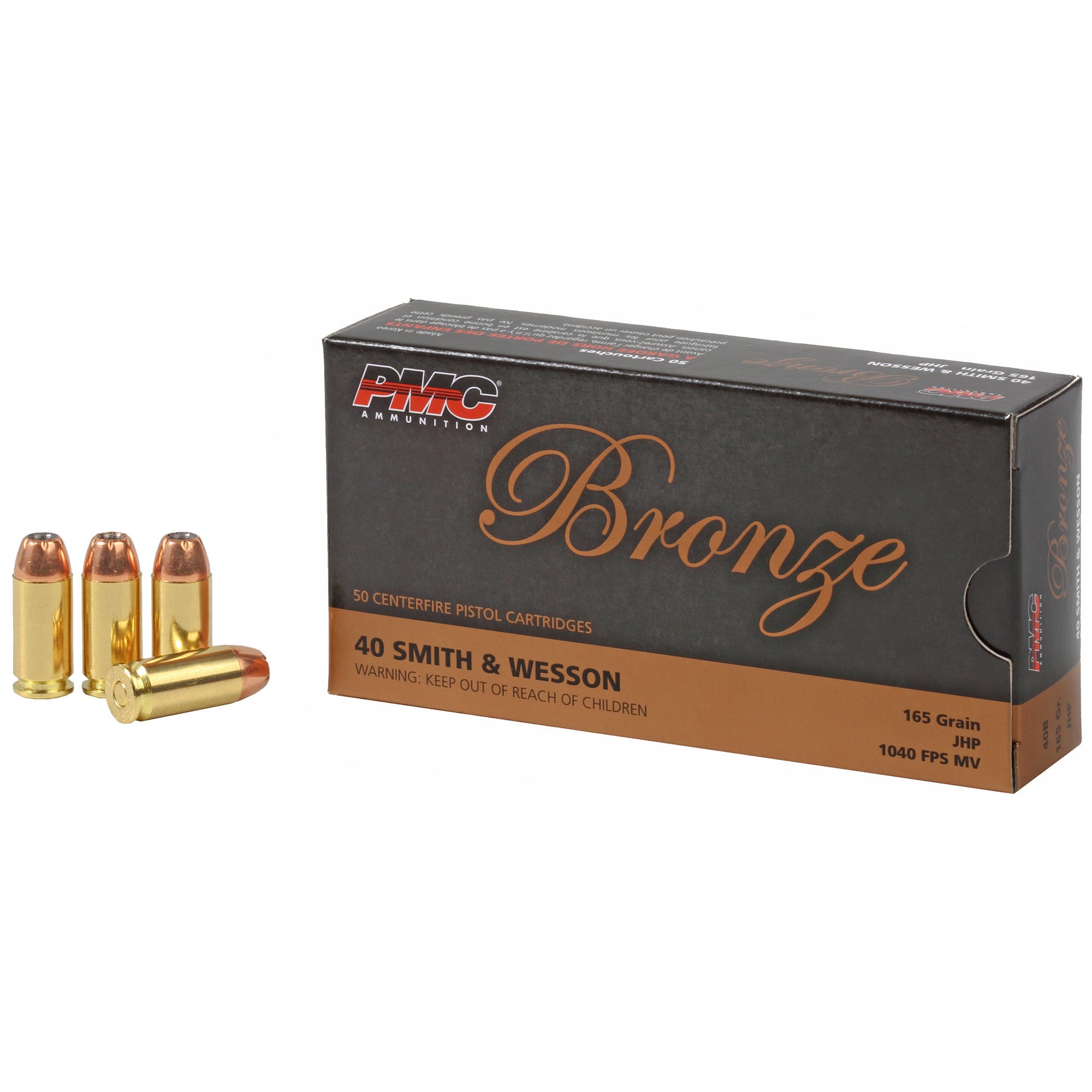 PMC .40 S&W 40B Bronze Jacketed Hollow Point JHP 165 Grain