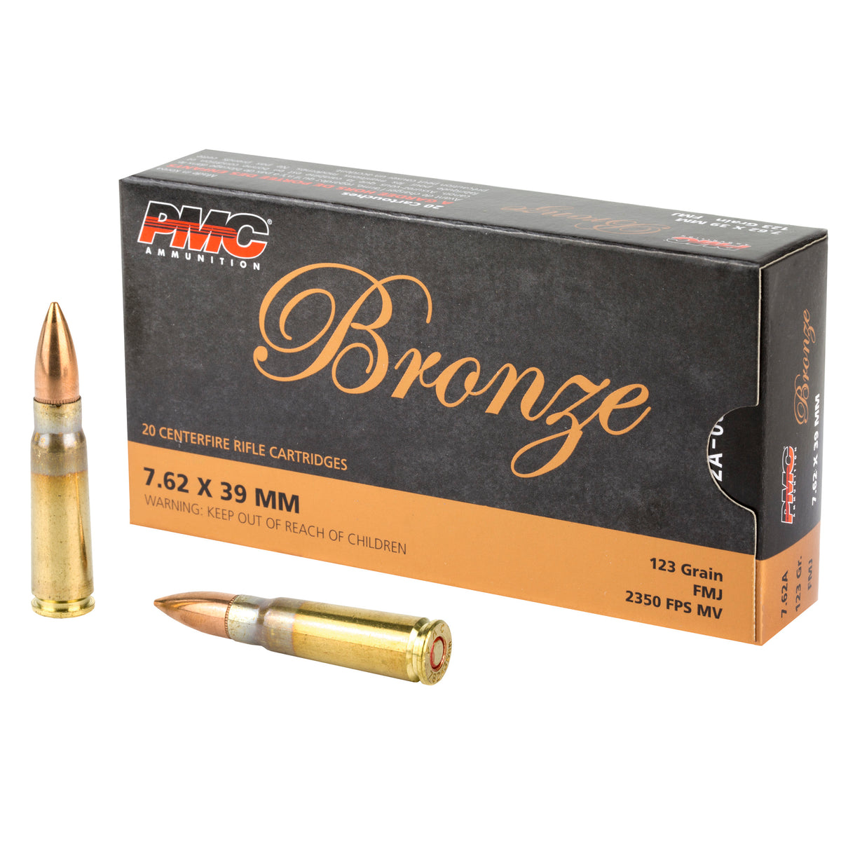 PMC 7.62x39mm 7.62A Bronze Full Metal Jacket FMJ 123 Grain