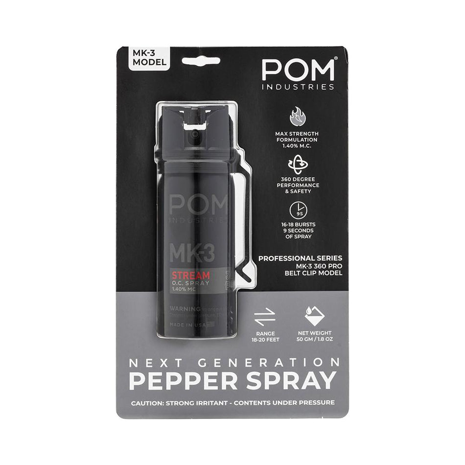 POM MK3 Professional Pepper Spray 2 oz Black 18-Foot Range