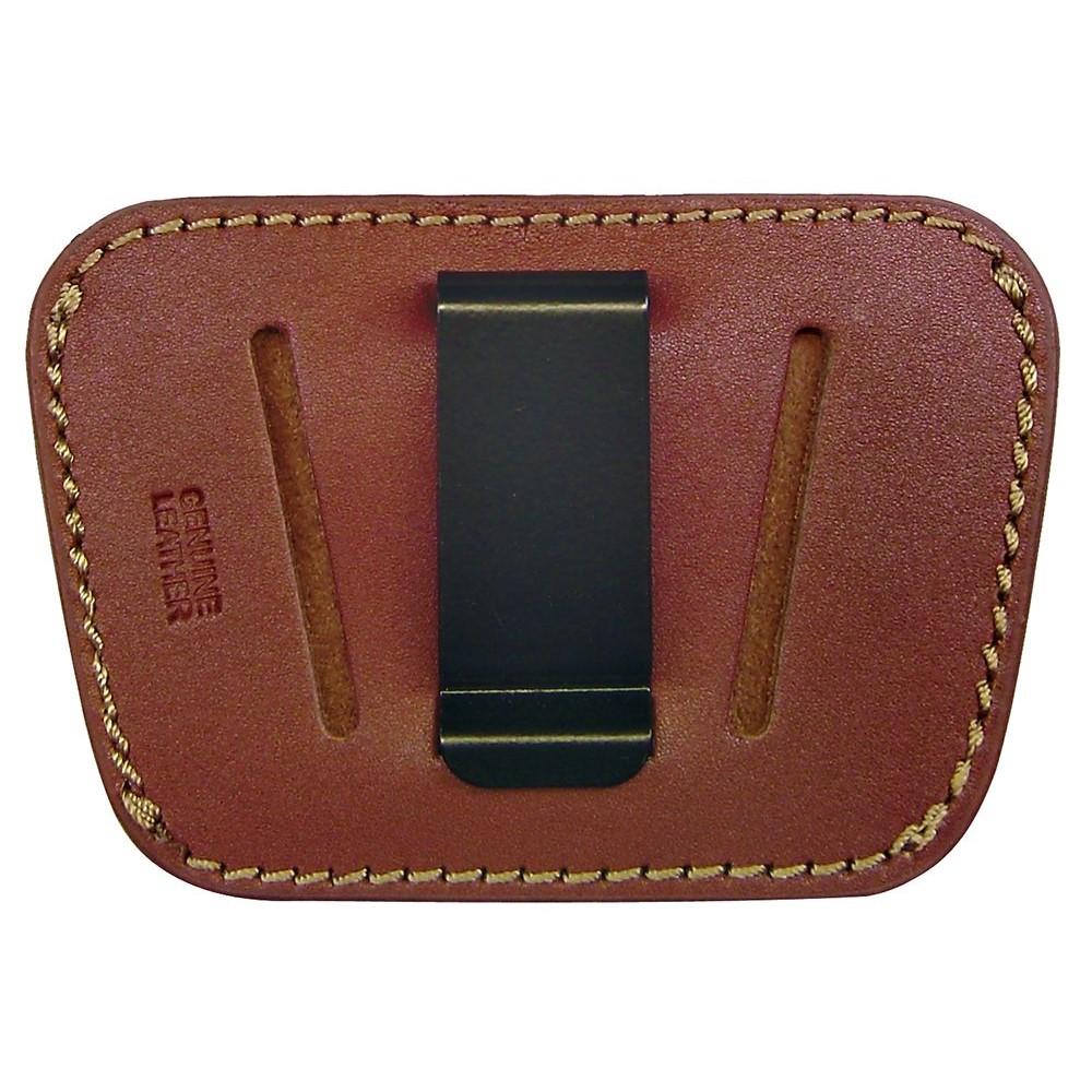 PSP Homeland Leather Belt Slide Holster with Removable Clip, M/L Brown Ambidextrous