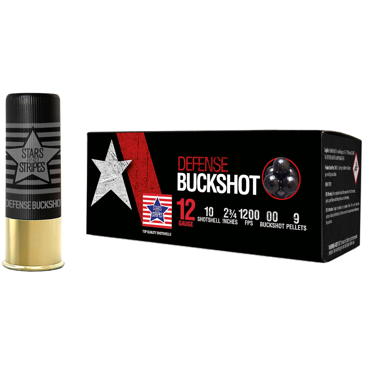 Stars and Stripes 12 Gauge CBUCK9 Stars and Stripes Defense 8033343363671 2.75" Buckshot