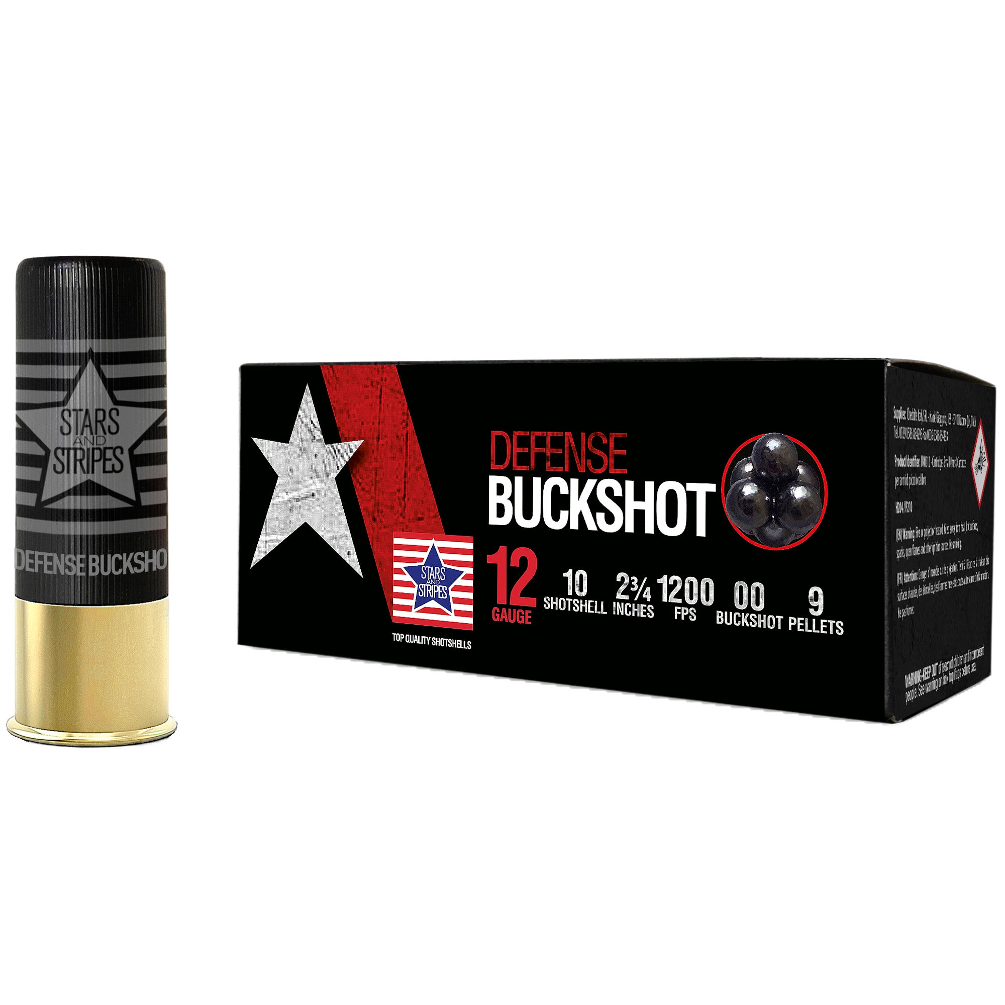 Stars and Stripes 12 Gauge CBUCK9 Stars and Stripes Defense 8033343363671 2.75" Buckshot