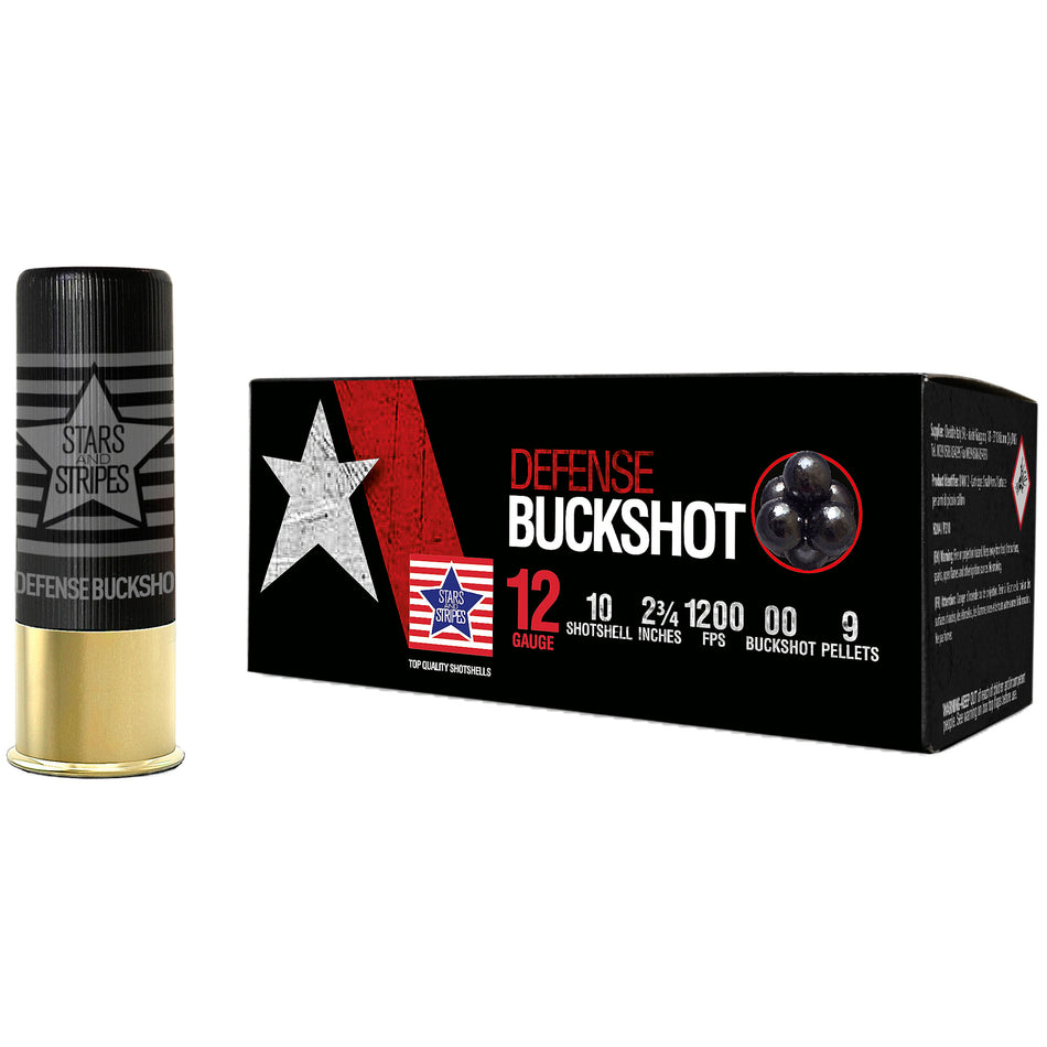 Stars and Stripes 12 Gauge CBUCK9 Stars and Stripes Defense 8033343363671 2.75" Buckshot