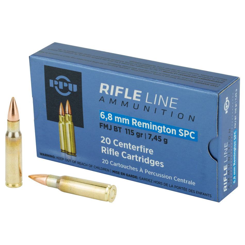 Prvi Partizan 6.8 Remington SPC PP68F Full Metal Jacket Boat Tail FMJBT 115 Grain