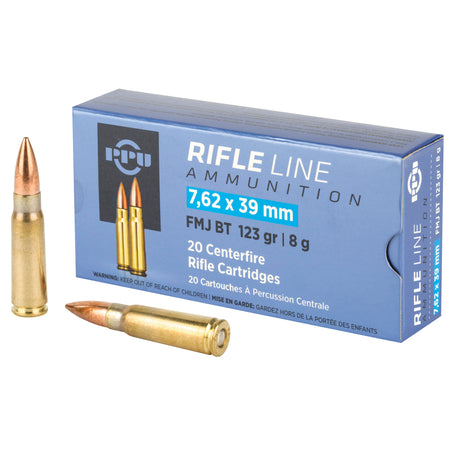 Prvi Partizan 7.62x39mm Rifle Ammo Rifle Full Metal Jacket FMJ 123 grain 