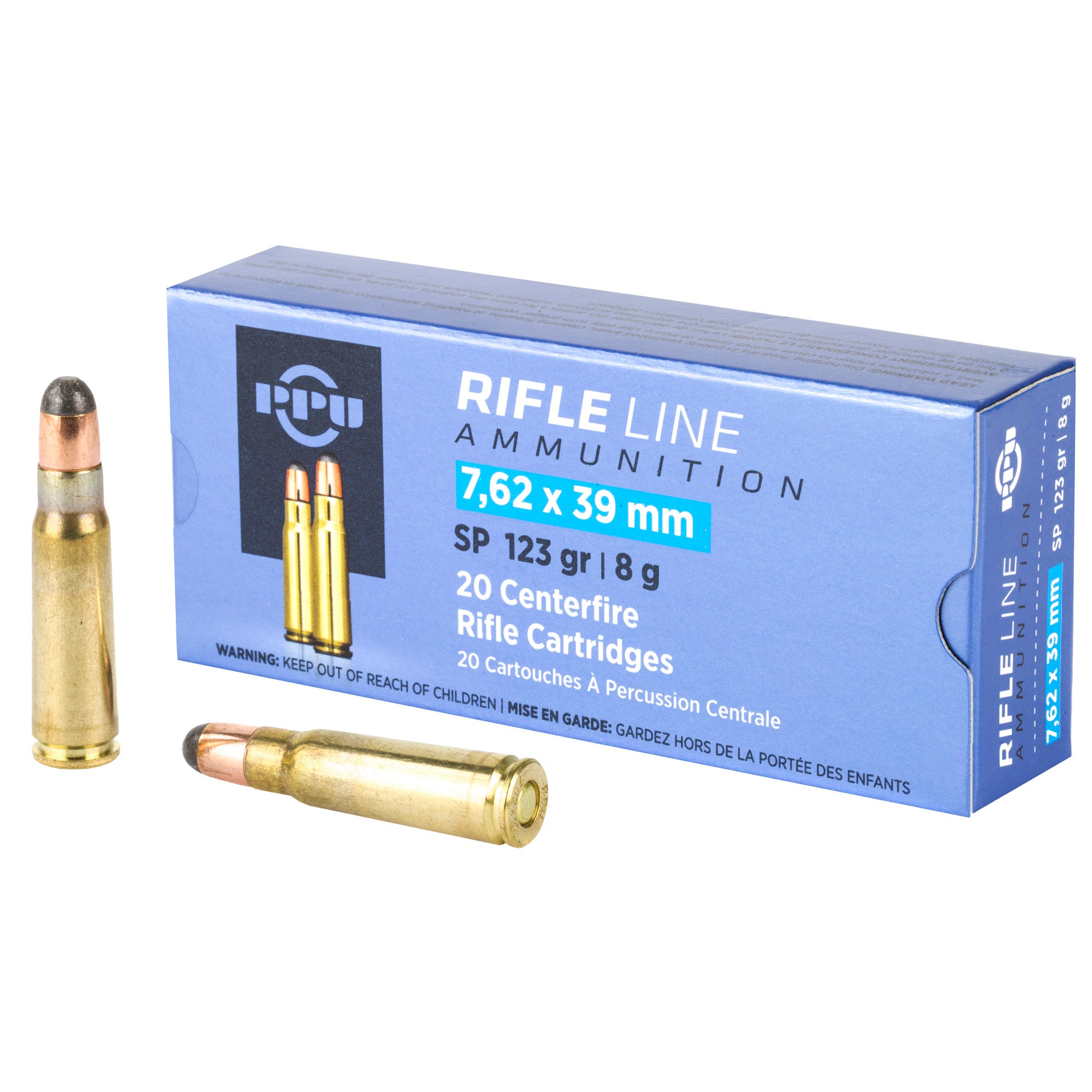 Prvi Partizan 7.62x39mm Rifle Ammo Metric Rifle Soft Point JSP 123 grain 