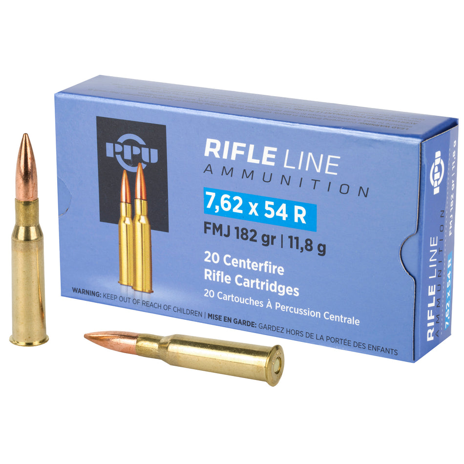 Prvi Partizan 7.62x54mmR PP76254F Metric Rifle Full Metal Jacket Boat Tail FMJBT 182 Grain