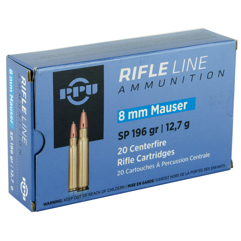 Prvi Partizan 8mm Mauser PP8S Metric Rifle Soft Point SP 196 Grain