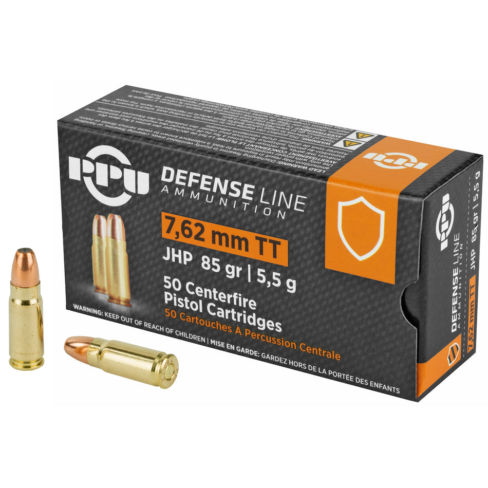 Prvi Partizan 7.62x25mm Tokarev PPD7T Handgun Defense Jacketed Hollow Point JHP 85 Grain