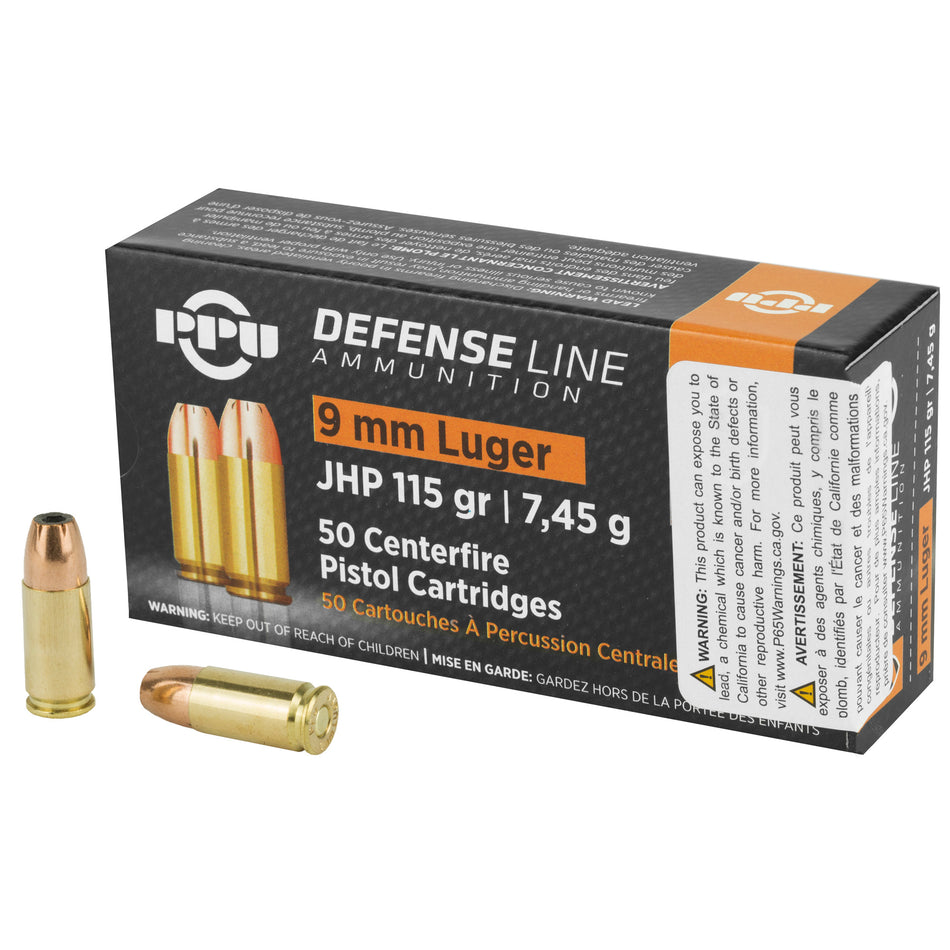 Prvi Partizan 9mm Luger/Parabellum PPD91 Handgun Defense Jacketed Hollow Point JHP 115 Grain