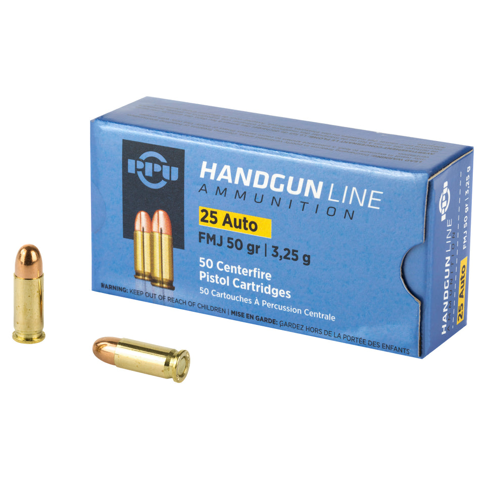 Prvi Partizan .25 ACP PPH25 Full Metal Jacket FMJ 50 Grain