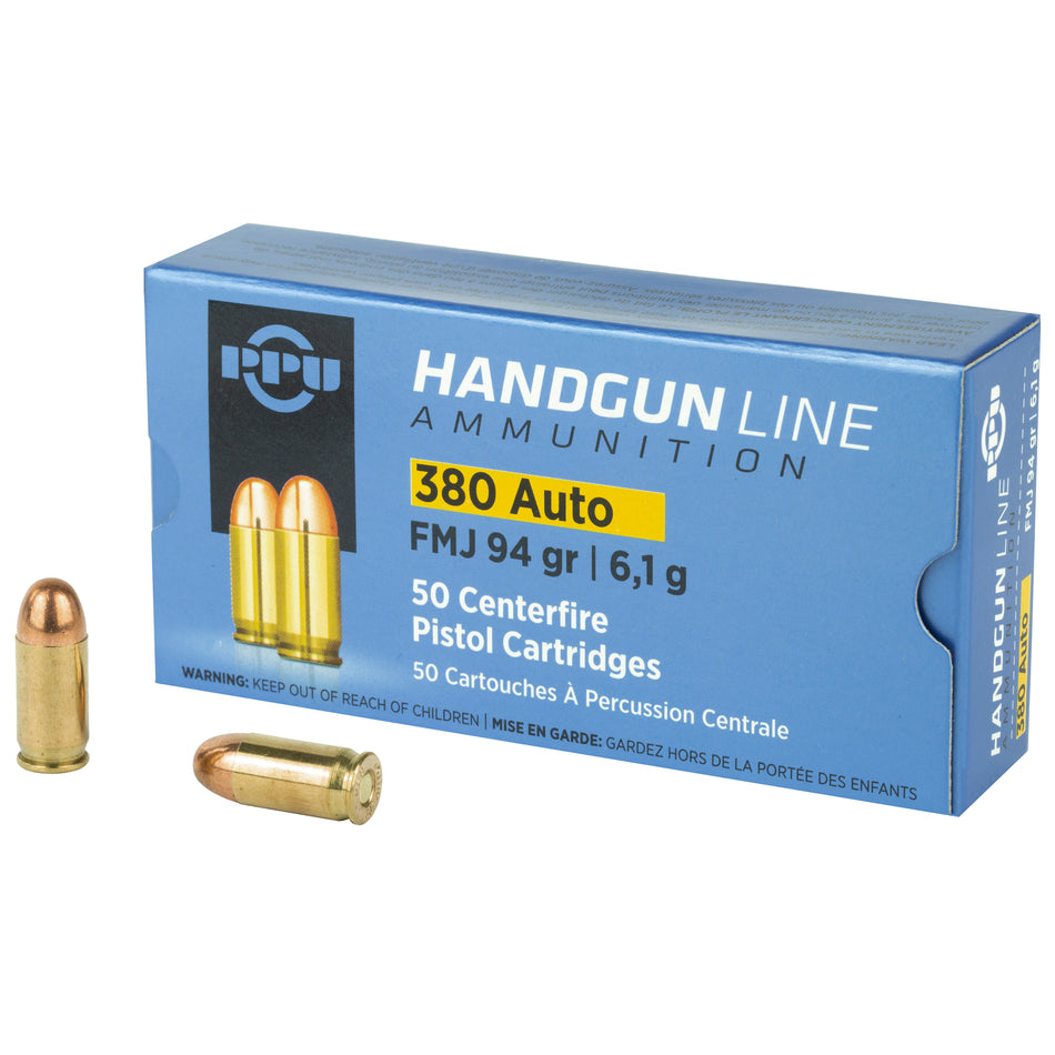 Prvi Partizan .380 ACP/Auto PPH380AF 8605003813040 Full Metal Jacket FMJ 94 Grain
