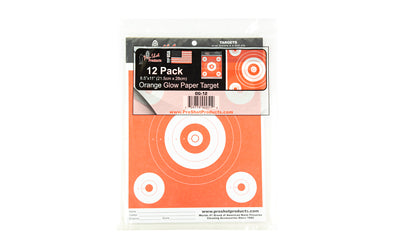 Pro-Shot OG-12 Bullseye Target 12 Pack 6 Inch Bullseye Orange White 8.5x11
