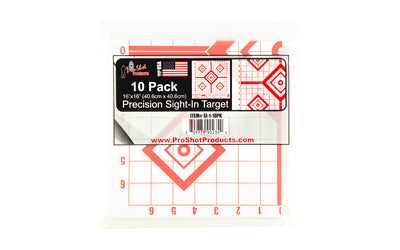 Pro-Shot Products 16"x16" Red/White Diamond Precision Sight-In Targets, 10 Pack