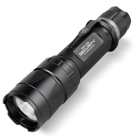 Police Security Trac Tact RX 1500 Lumen Rechargeable Multi-Mode Flashlight Black