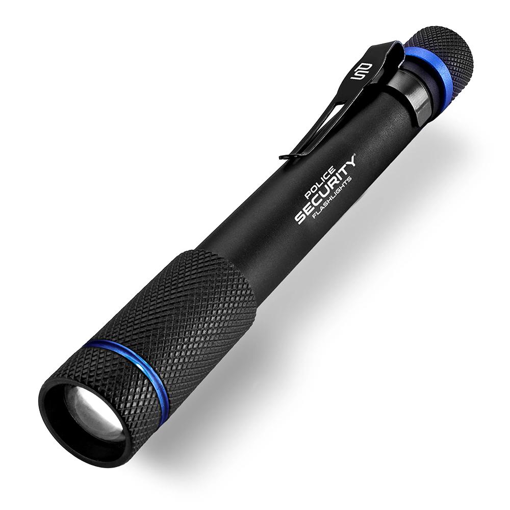 Police Security Aura 270-Lumen Slide Focus Penlight Flashlight - Black