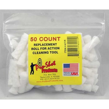 Pro-Shot Cotton Roll Refills for Action Cleaning Tool 50 Pk