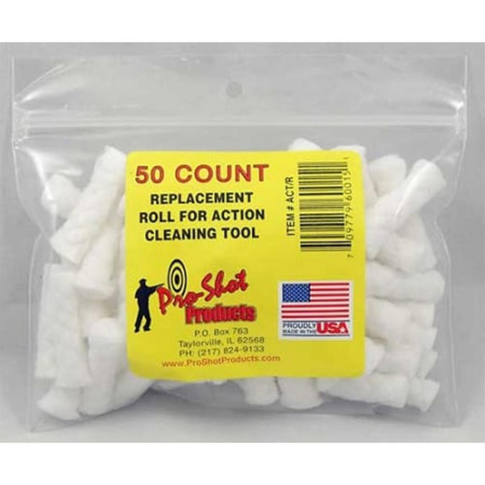 Pro-Shot Cotton Roll Refills for Action Cleaning Tool 50 Pk