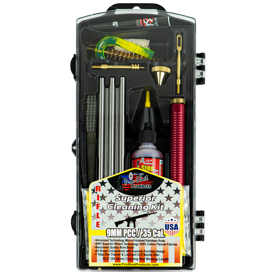 Pro-Shot 9mm Pistol Carbine Caliber Rifle Classic Cleaning Kit Complete