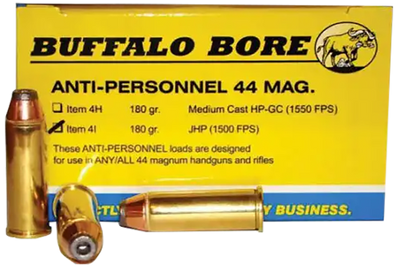 Buffalo Bore .44 Magnum 4I20 Anti-Personnel Jacketed Hollow Point JHP 180 Grain