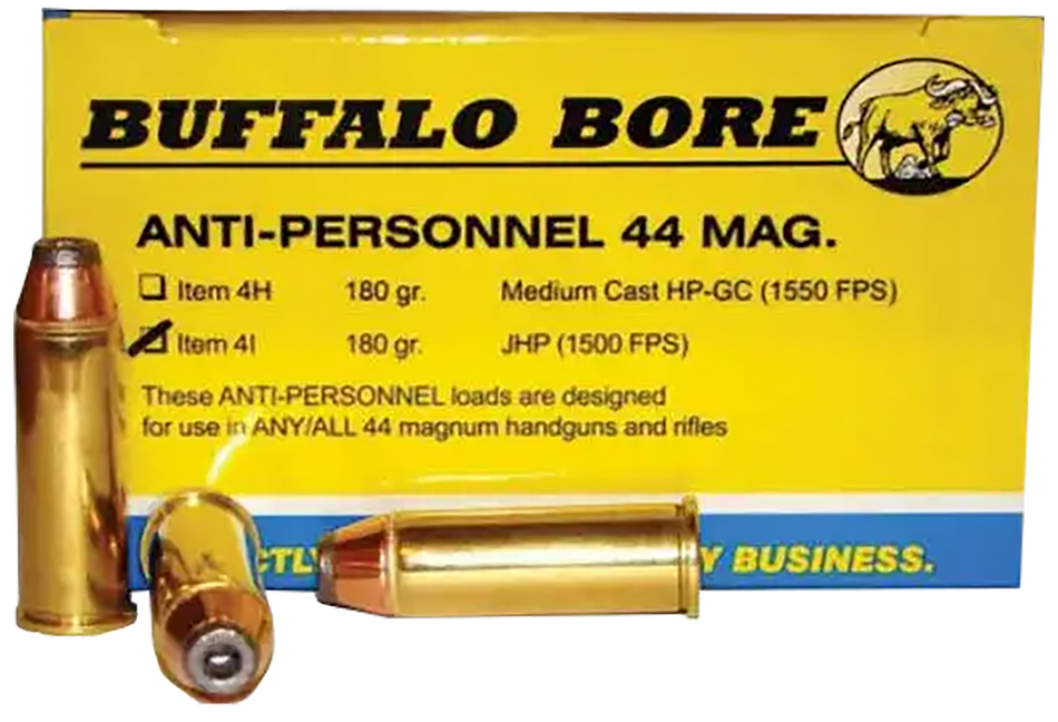 Buffalo Bore .44 Magnum 4I20 Anti-Personnel Jacketed Hollow Point JHP 180 Grain