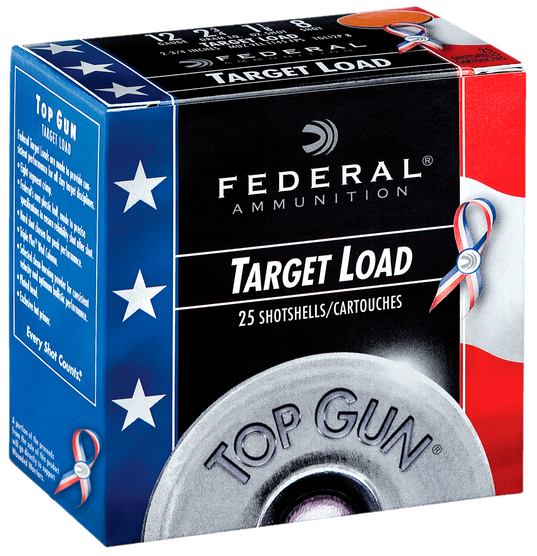 Federal 12 Gauge TGL12US8 Top Gun Special Edition Red, White & Blue 2.75" 1-1/8oz 8 Shot