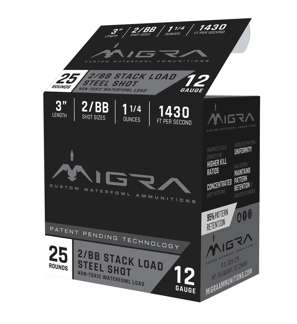 Migra Ammunitions 12 Gauge M12S2BB Staxd Hunting 3" 1-1/4oz 2/BB Shot