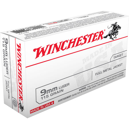Winchester 9mm Luger/Parabellum Q4172 USA Full Metal Jacket FMJ 115 Grain