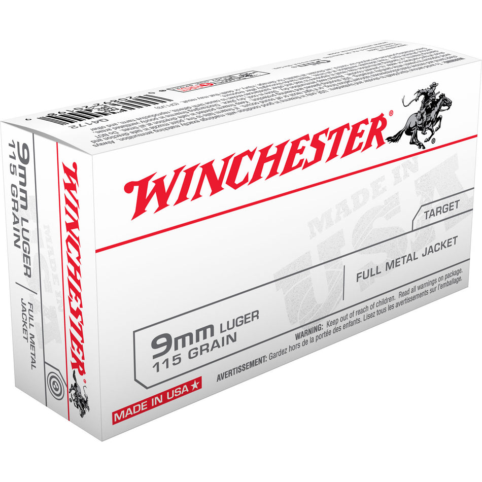 Winchester 9mm Luger/Parabellum Q4172 USA Full Metal Jacket FMJ 115 Grain