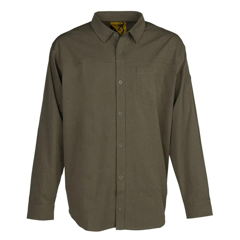 Browning Long Sleeve Lightweight Button-Down Shirt - Green, Size S