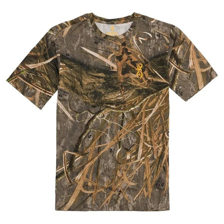 Browning Wasatch Cotton Camo Tee Shirt Mossy Oak Shadow Grass Habitat S
