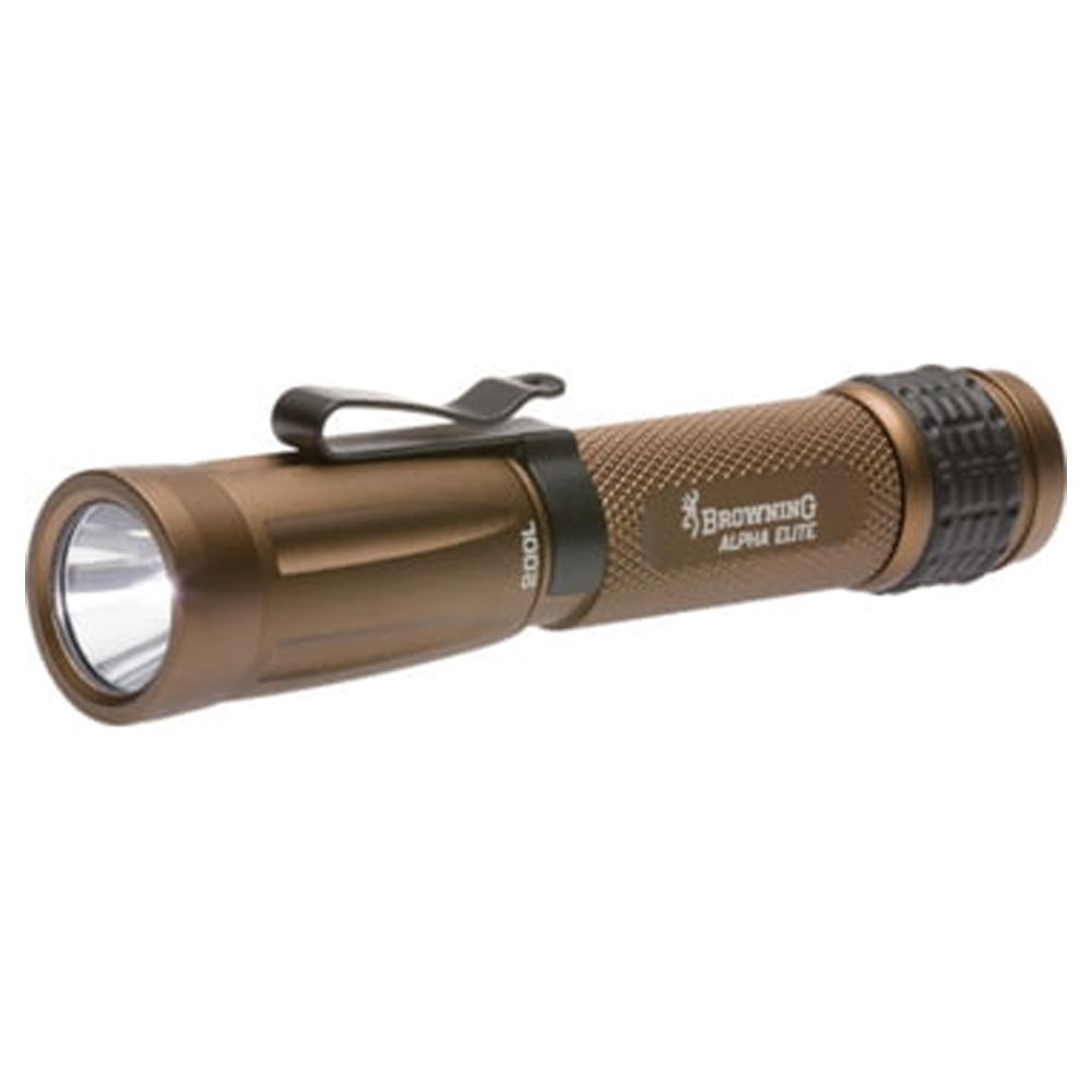 Browning Alpha Elite Bronze LED Flashlight - 200 Lumens, AA Battery, Waterproof IPX7