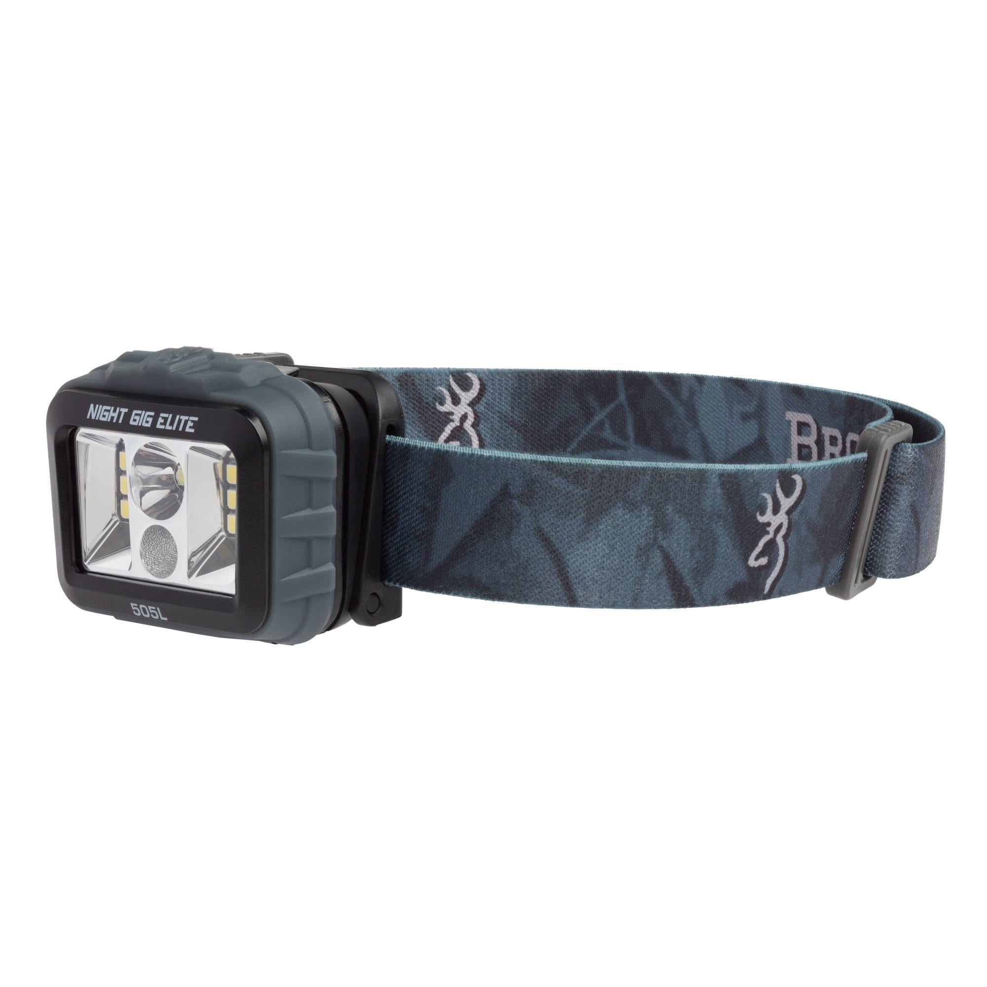 Browning Night Gig Elite Blue Headlamp 505 Lumen Wide Angle Flood and Spot Beam