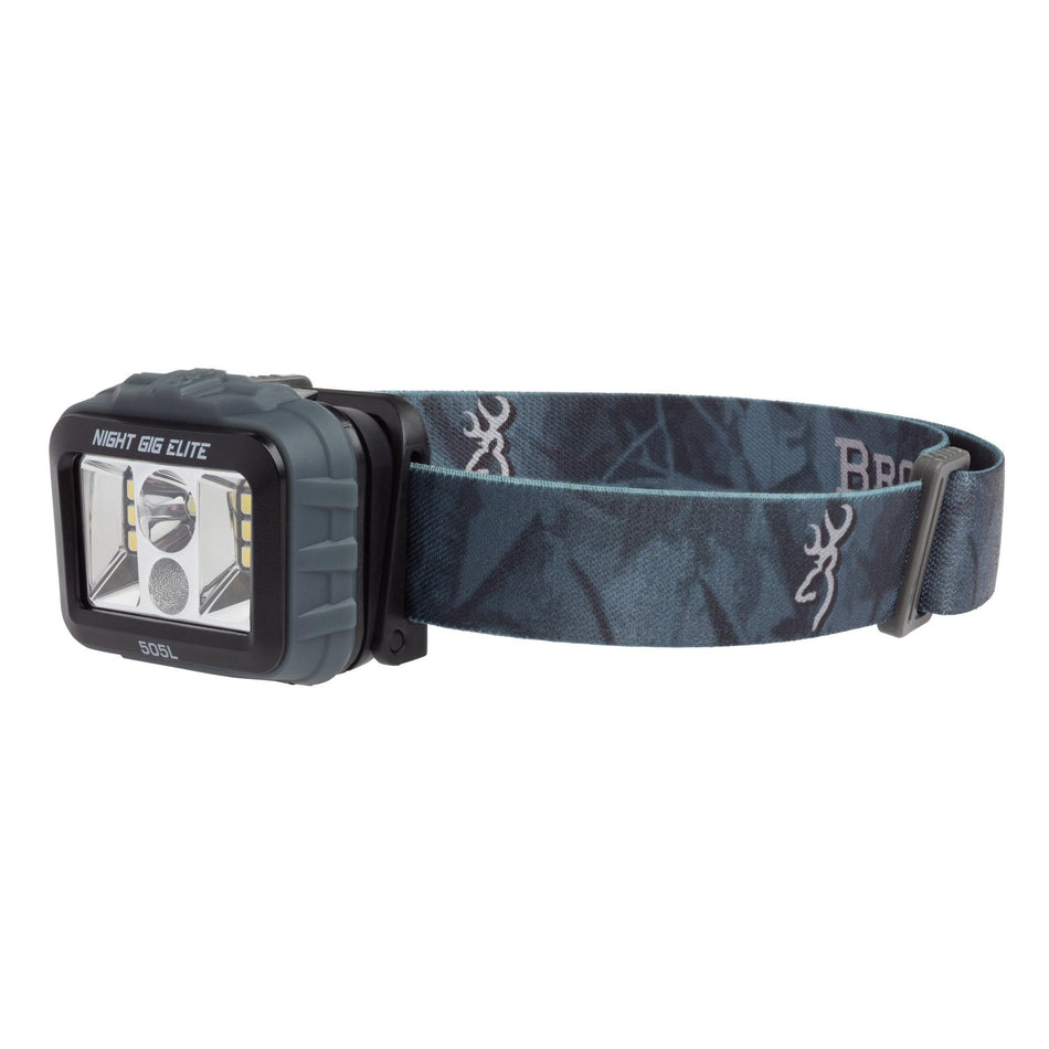 Browning Night Gig Elite Blue Headlamp 505 Lumen Wide Angle Flood and Spot Beam