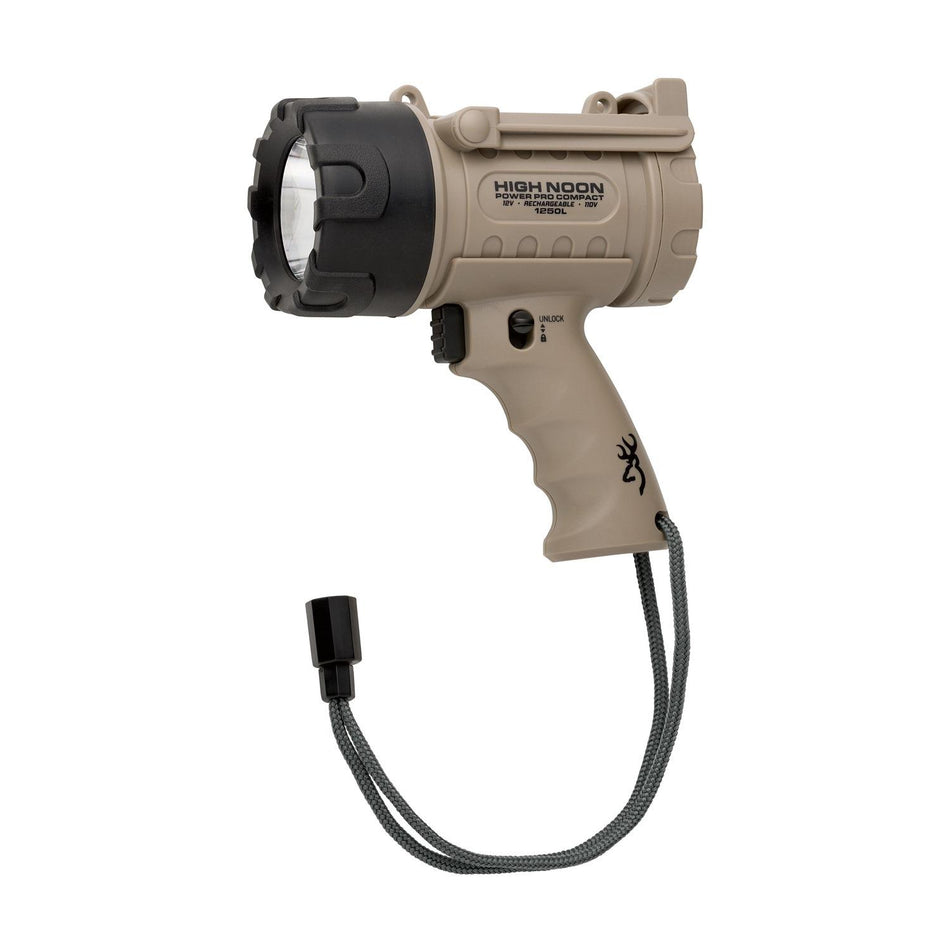 Browning High Noon Power Pro Rechargeable Compact Spotlight 1250 Max Lumens - Coyote Tan