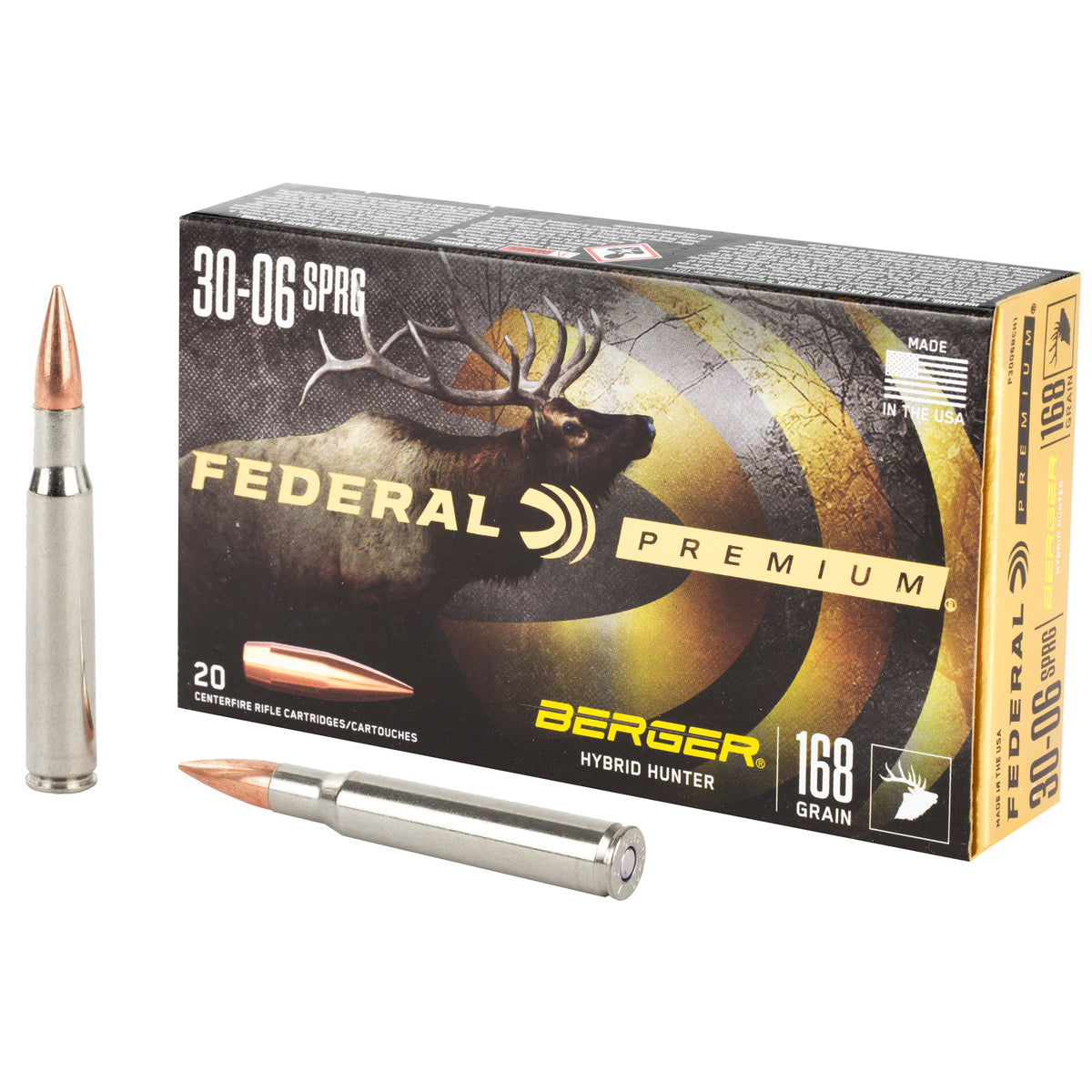 Federal .30-06 Springfield P3006BCH1 Premium Berger Hybrid Hunter 168 Grain