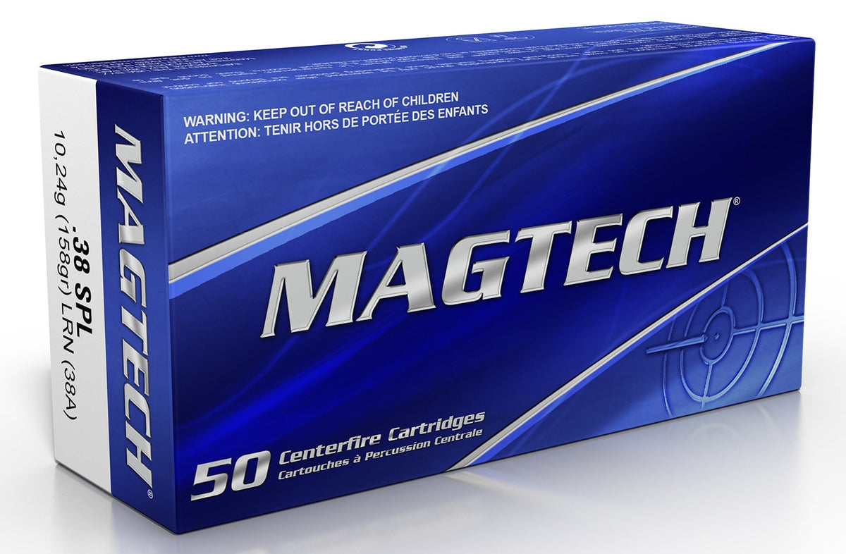 Magtech .38 Special 38P Sport Shooting Range/Training Flat Full Metal Jacket Flat Nose FMJFN 158 Grain