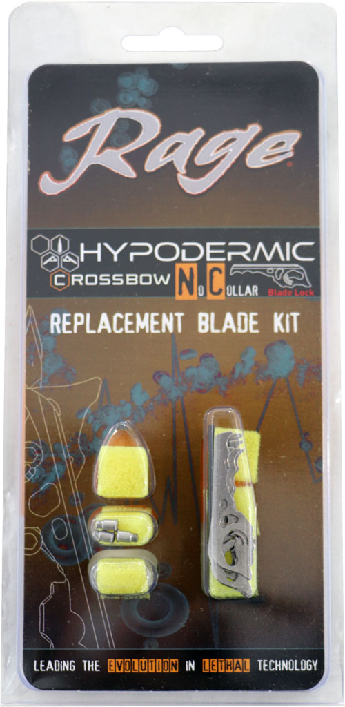 Rage Hypodermic Xbow No-Collar Replacement Broadhead Blades