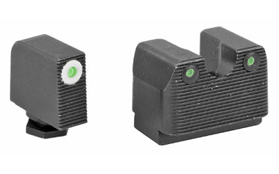 Rival Arms Green Tritium Night Sights, Front/Rear Set, Glock MOS 17/19, Black Nitride