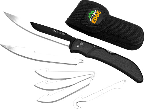 Outdoor Edge Razor Bone 6-Blade Folding Knife Combo Set Gray Blister Pack