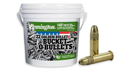 Remington .22 Long Rifle Rimefire Ammo 22 Golden Bullet Bucket Plated Hollow Point JHP 36 grain 