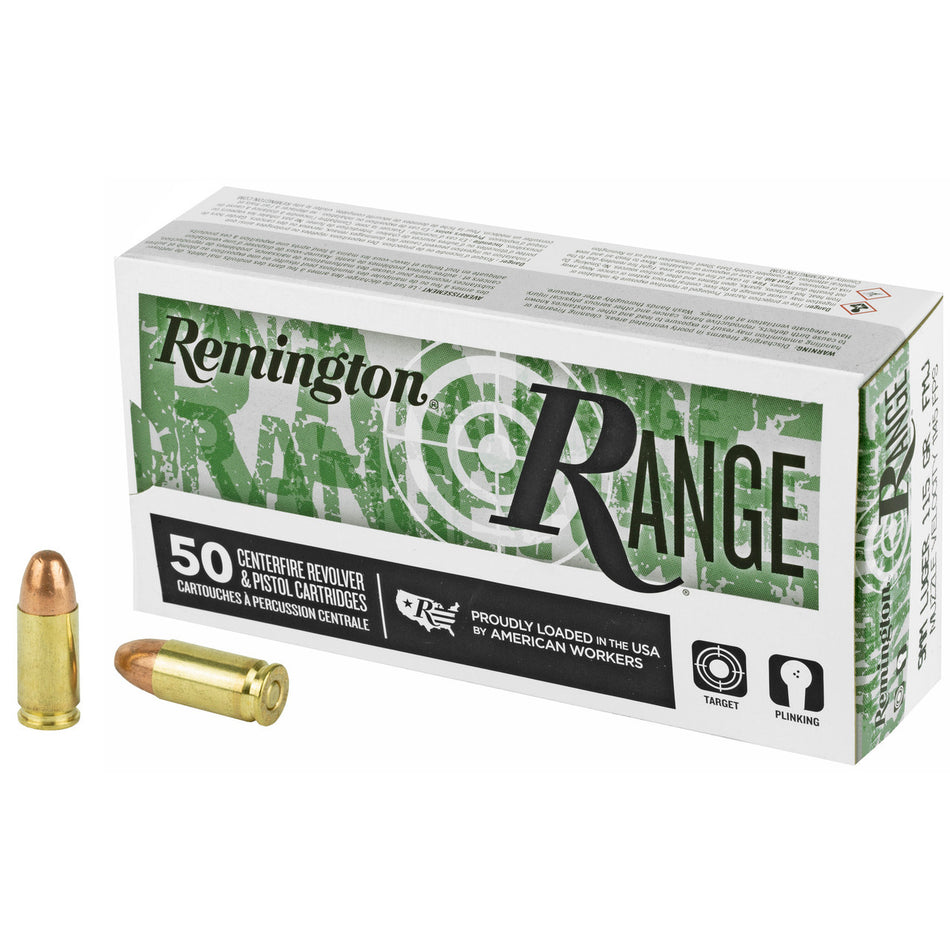 Remington 9mm Luger/Parabellum 28564 Range Full Metal Jacket FMJ 115 Grain