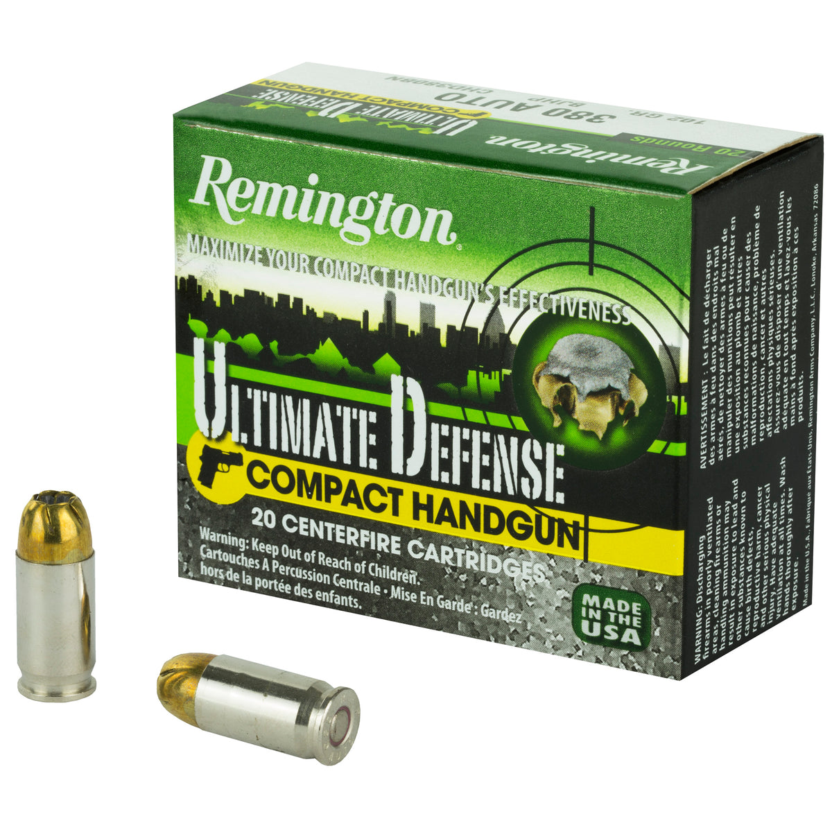 Remington .380 ACP/Auto 28964 Ultimate Defense Brass Jacket Hollow Point 102 Grain